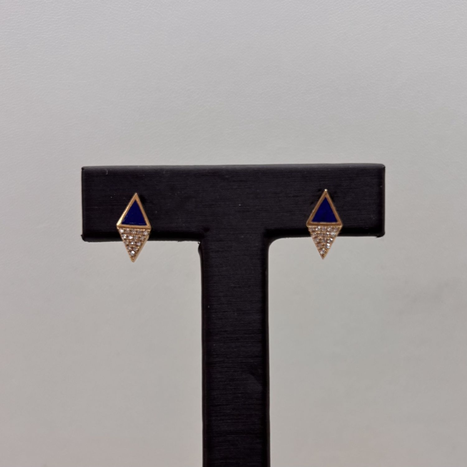 14KY Lapis Lazuli &amp; Diamond Kite Earrings