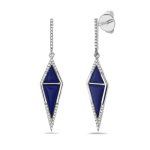 Rhombus Blue Dangle Earrings Bassali