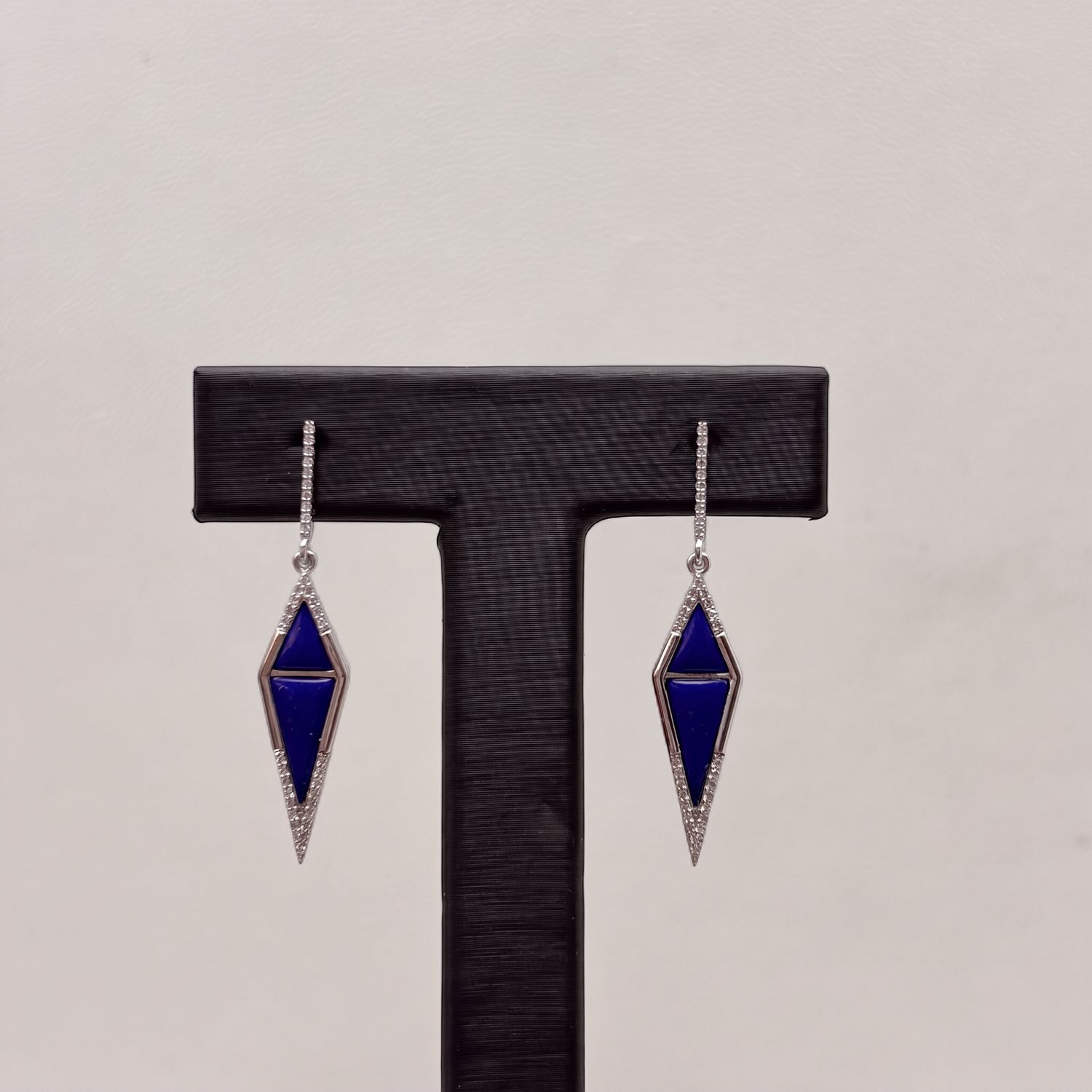 Lapis Lazuli &amp; Diamond Kite Earrings