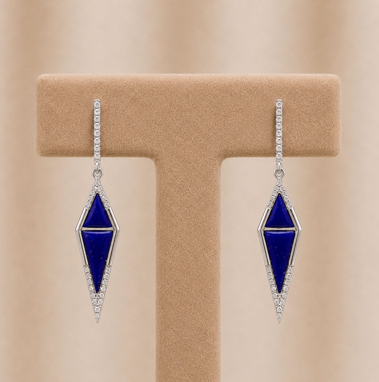 Lapis Lazuli &amp; Diamond Kite Earrings