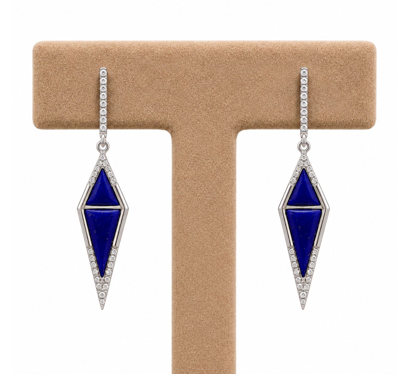 Lapis Lazuli Diamond Kite Earrings