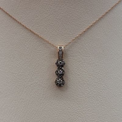 10KR Chocolate Diamond Flower Pendant