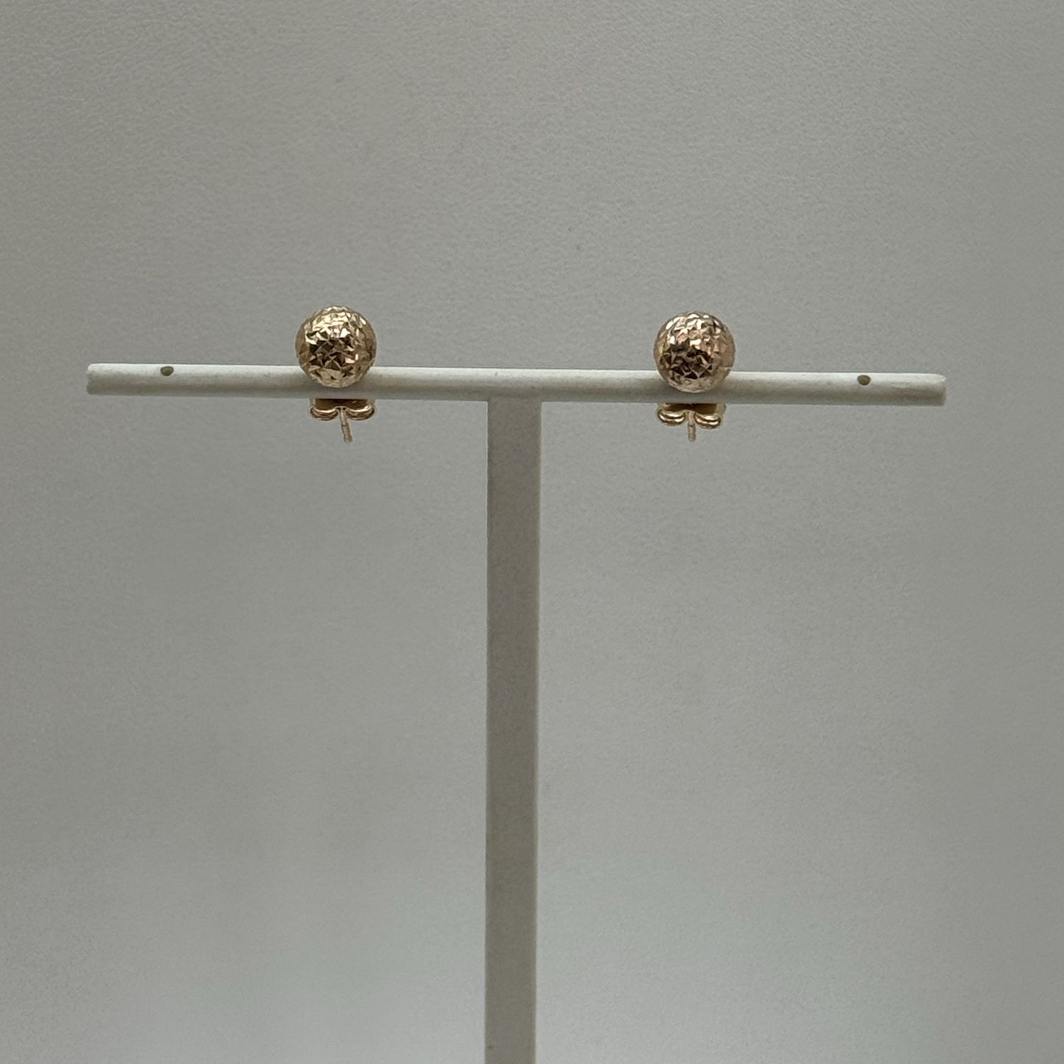 Gold Stud Ball Earrings-medium