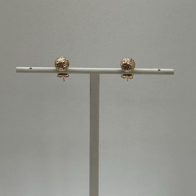 Gold Stud Ball Earrings-medium