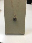 Chocolate Diamond Stud Pendant w/Chain