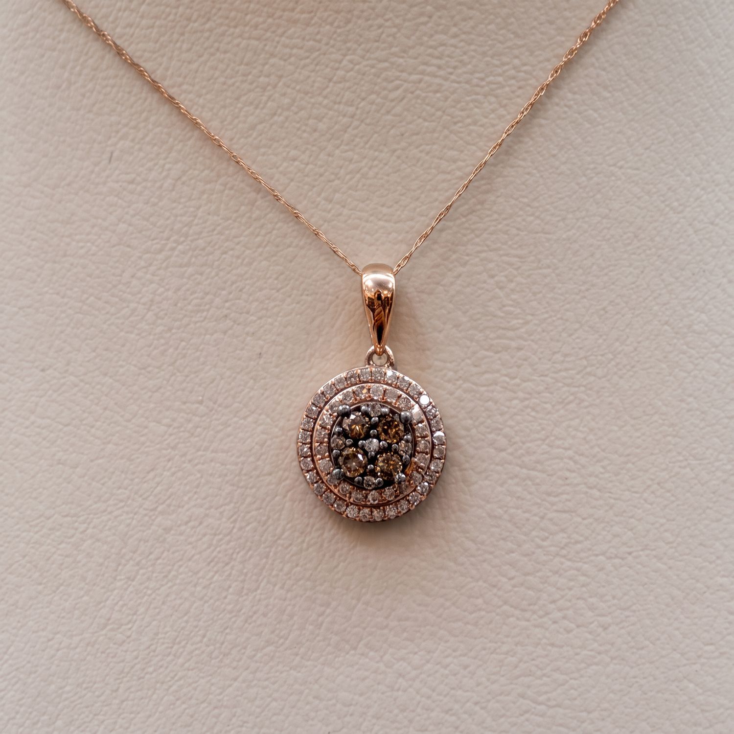 Chocolate Diamond Round Stud Pendant