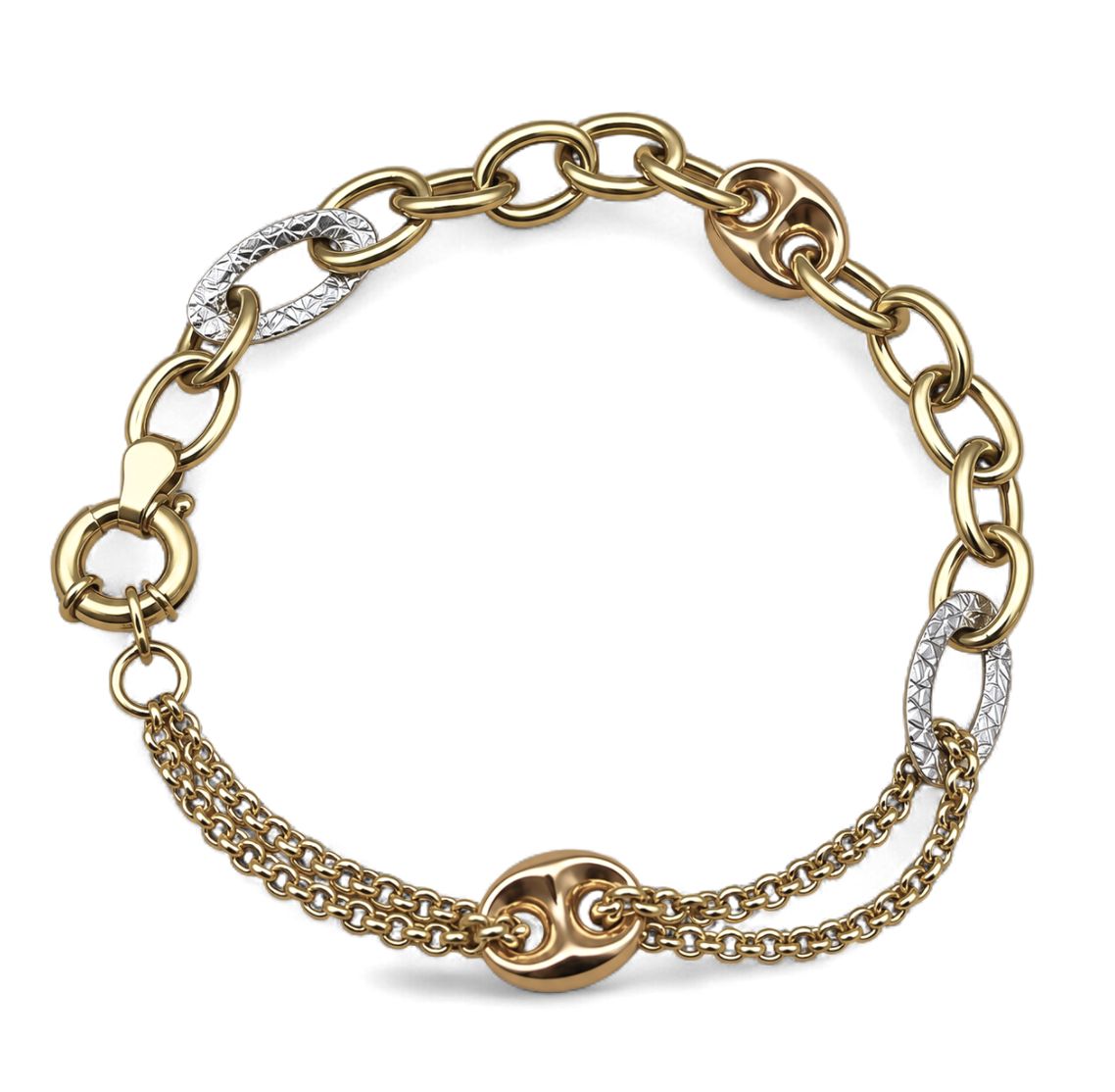 Link &amp; Charm Bracelet (5.3g)