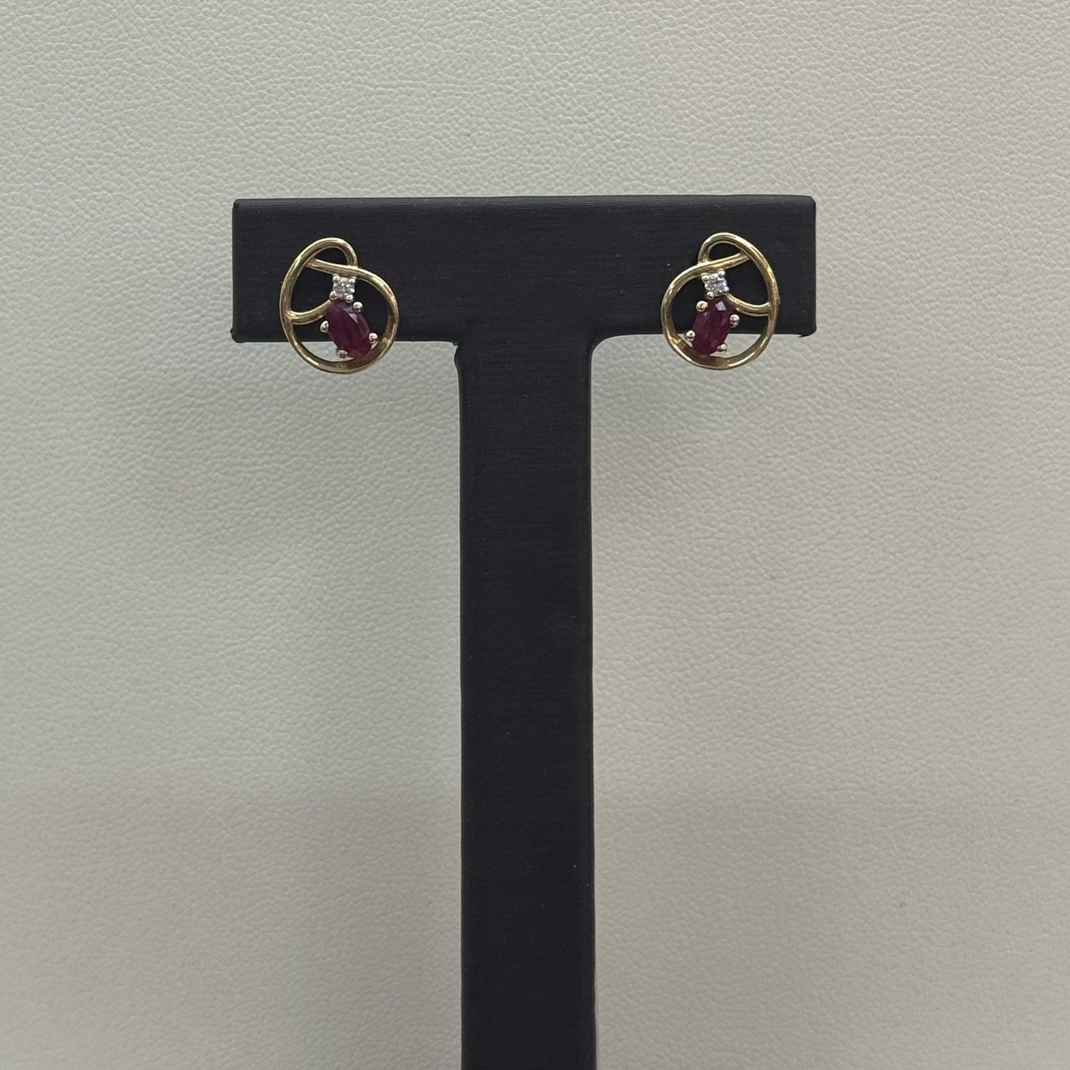 Dia &amp; Oval Ruby Earrings