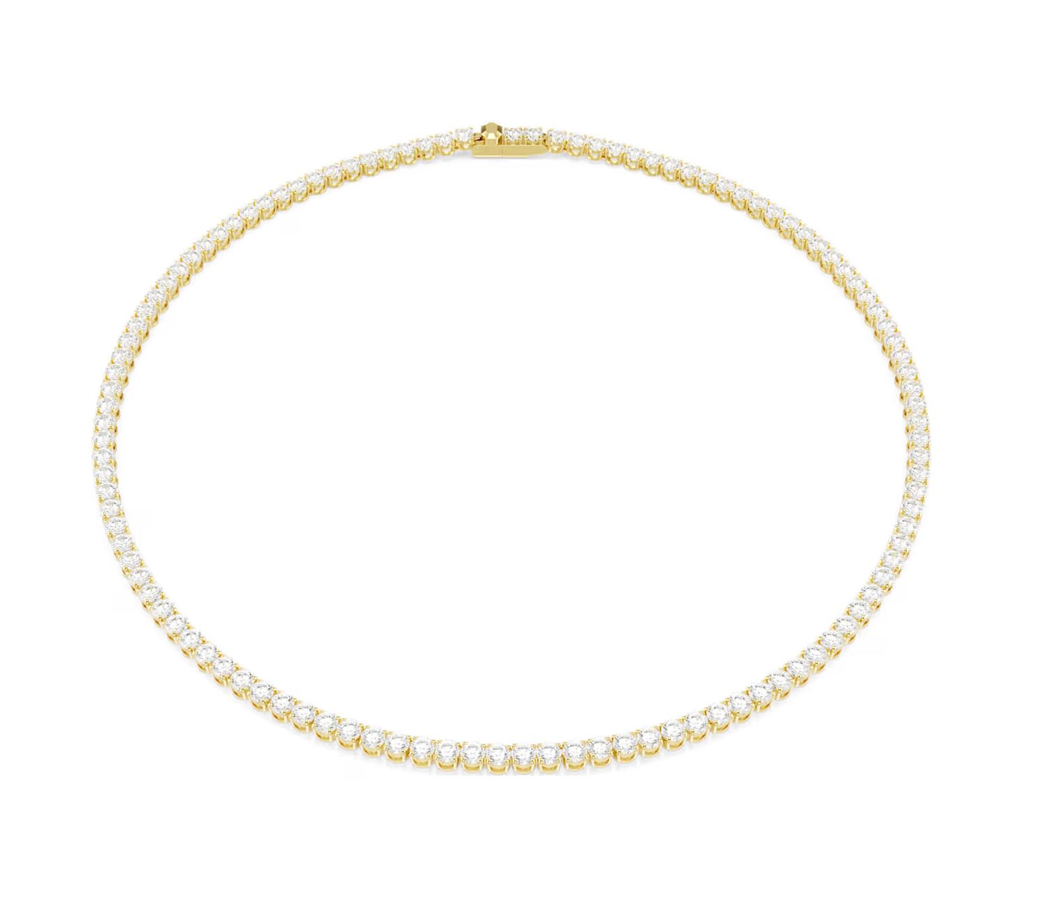Matrix Tennis Necklace, Round Cut, Gold Tone, Medium-5681795