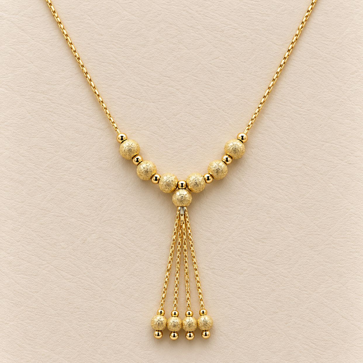 14K Yellow Gold Hanging Stud Necklace(s) (5.8g), Material: 4 Beads