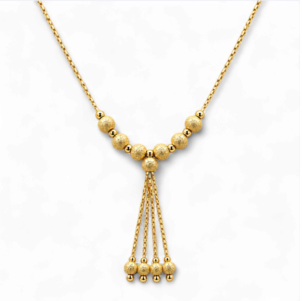 Hanging Stud Necklace (5.8g), Material: 4 Beads