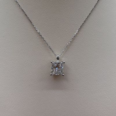 14KW 0.5ct Solitare Princess-Cut Pendant