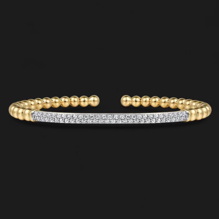14K Yellow Gold Diamond Bangle-Bujukan