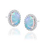 EARRING 18KW 10x8 Opal OVAL Opal Collection
