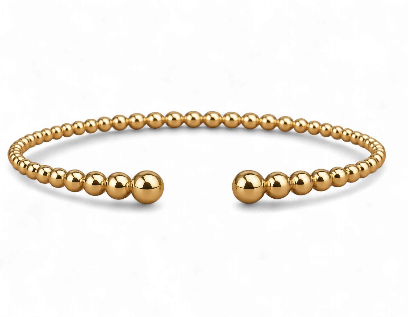 Beaded Open Bangle Bracelet-Bujukan