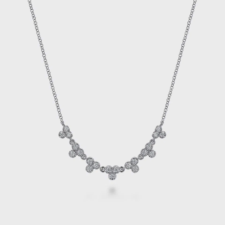 14KW Gabriel &amp; Co Diamond Teardrop Necklace