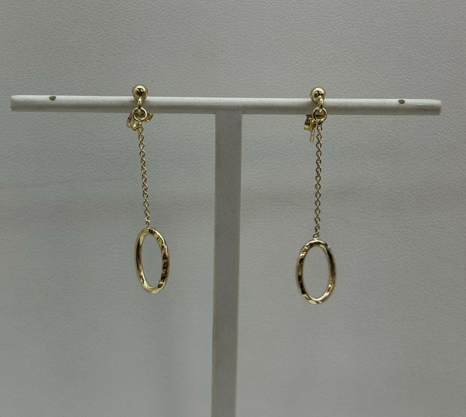 14KY Gold Loop Dangle Earrings