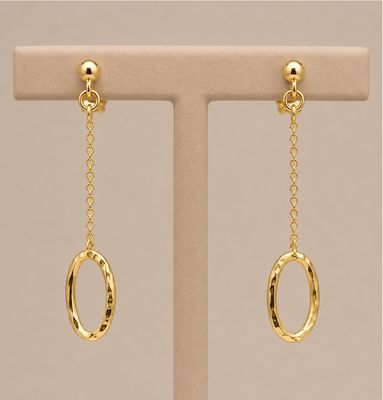Gold Loop Dangle Earrings (1.2g)