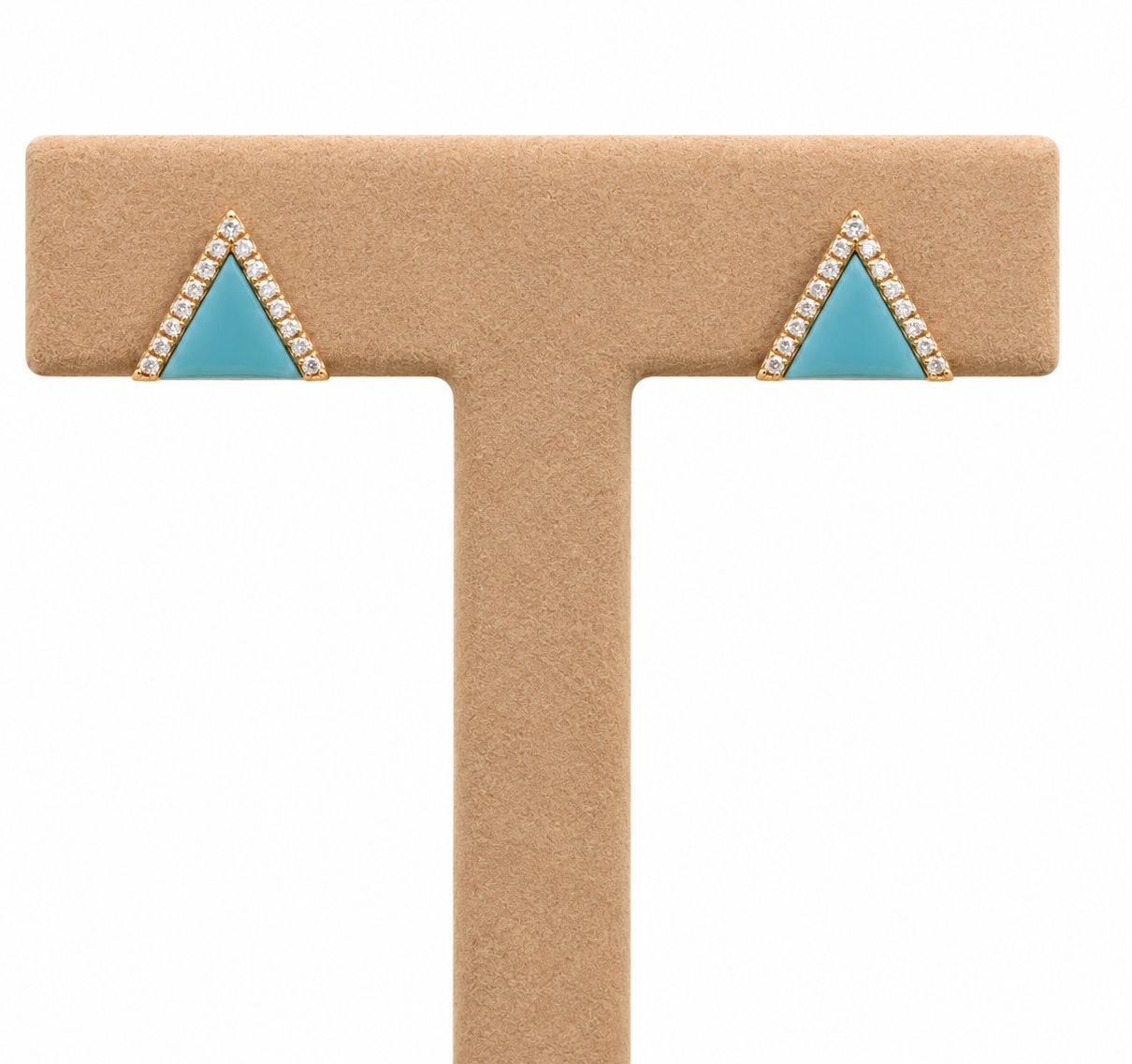 Turquoise Triangle Diamond Earrings