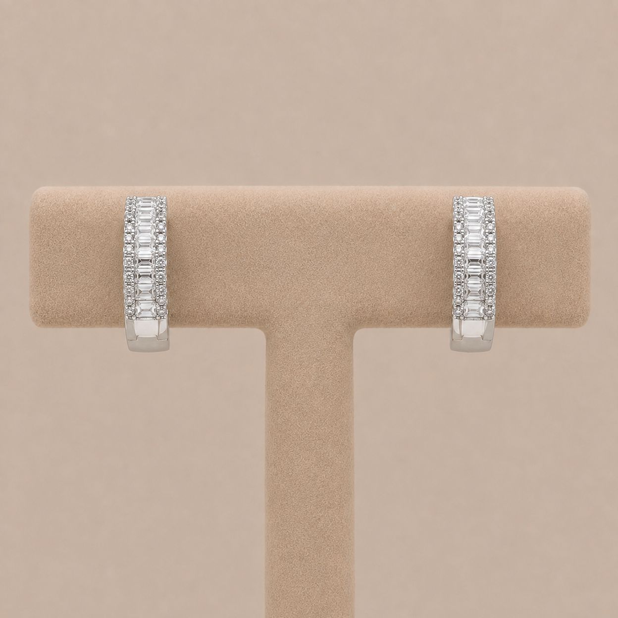 Baguette Diamond Huggies