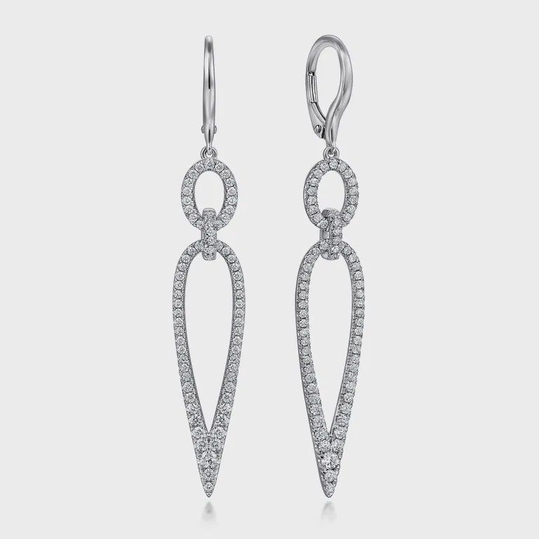 14KW Gabriel &amp; Co Diamond Teardrop Earrings