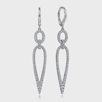 14KW Gabriel &amp; Co Diamond Teardrop Earrings