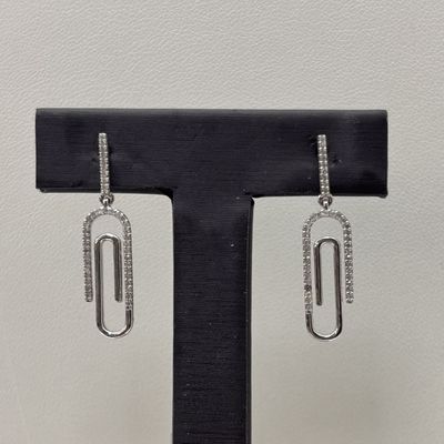 10KW Diamond (0.25CT) Paperclip Earrings