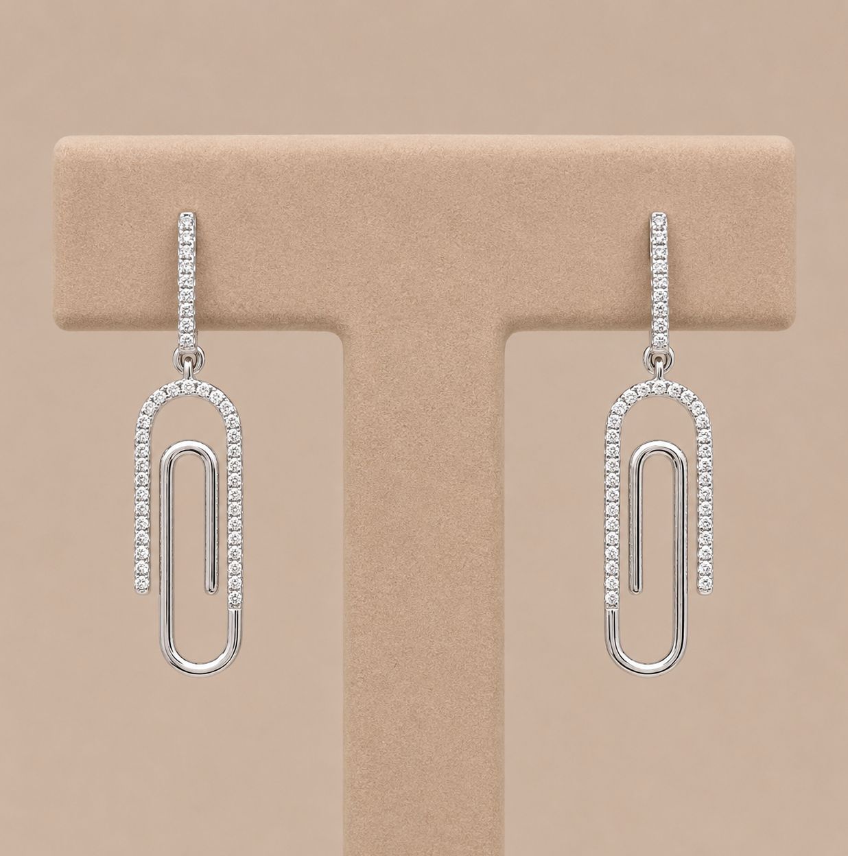 Diamond Paperclip Dangle Earrings (0.25ct)