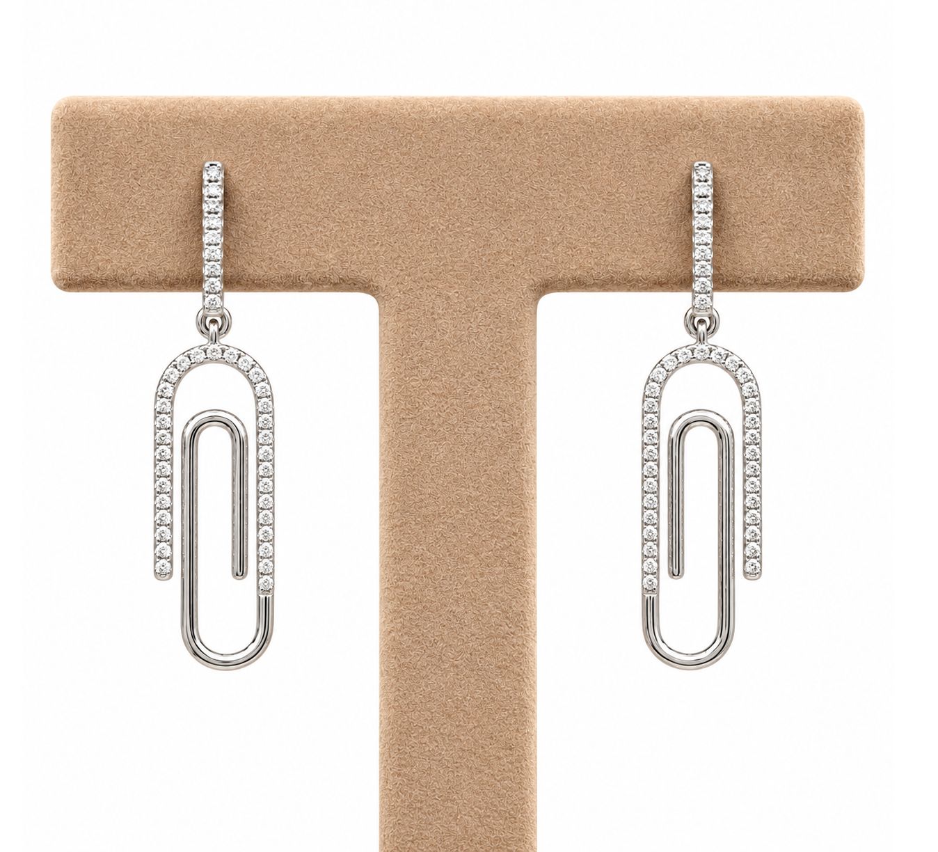 Paperclip Diamond Dangle Earrings (0.25ct)