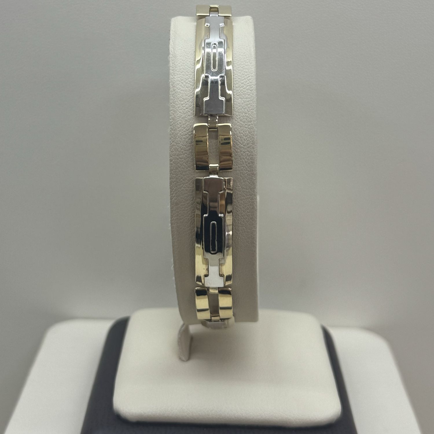 Men's 10kt 2tone Block Bracelet