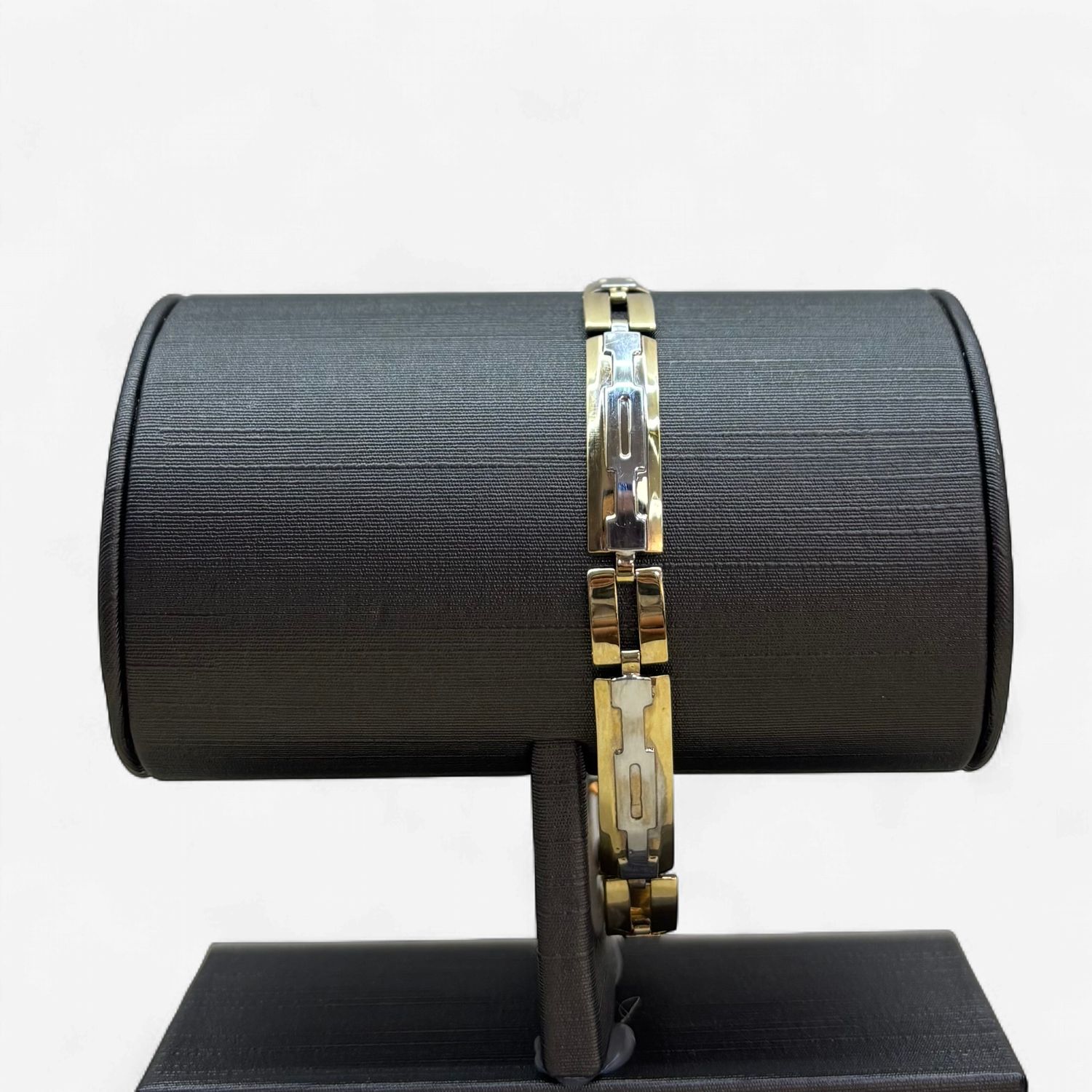 10k Men's Two-Tone Gold Block Bracelet (10g)