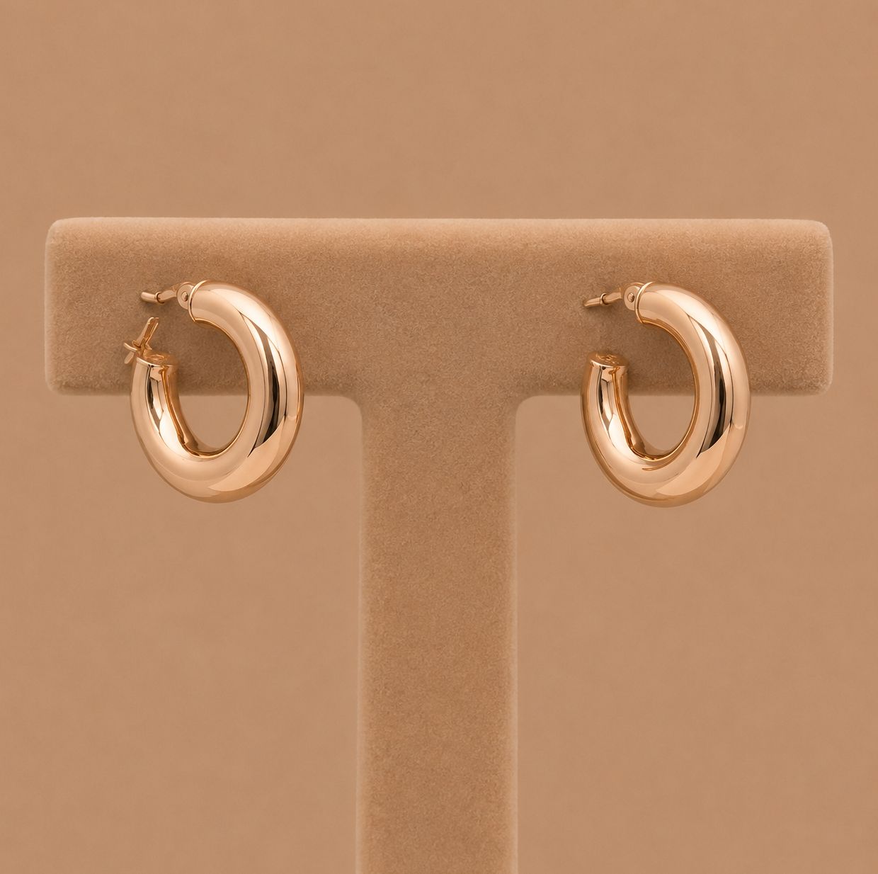 Small Rose Gold Hoop Earrings (1.5g)