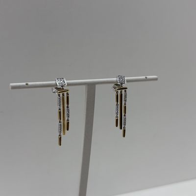 14KYW Two-Tone Diamond Chandelier Earrings Bassali