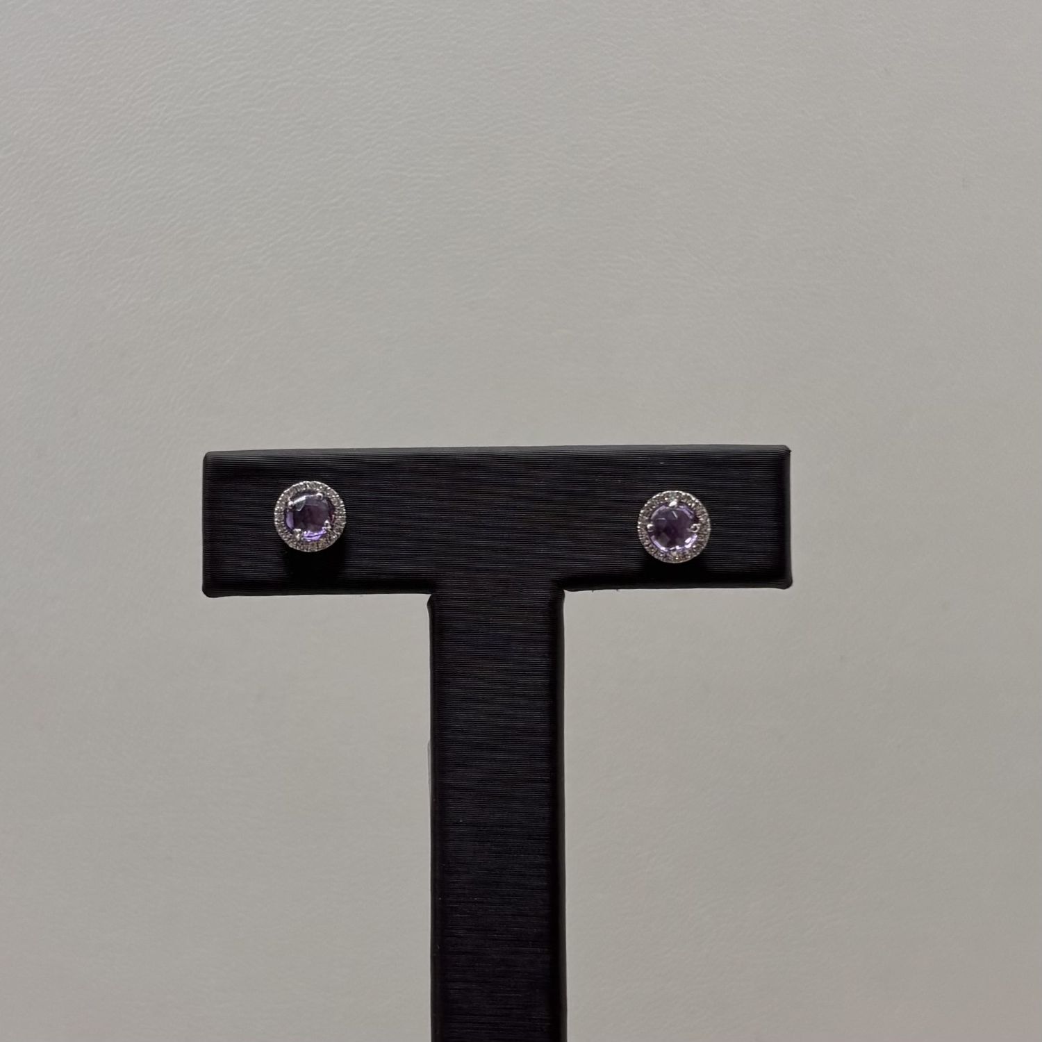 14KW Purple Diamond Studs