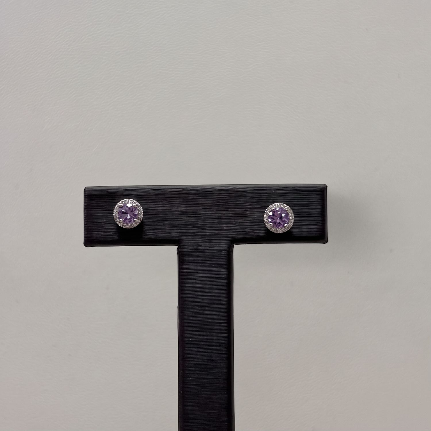 14KW Amethyst Diamond Studs