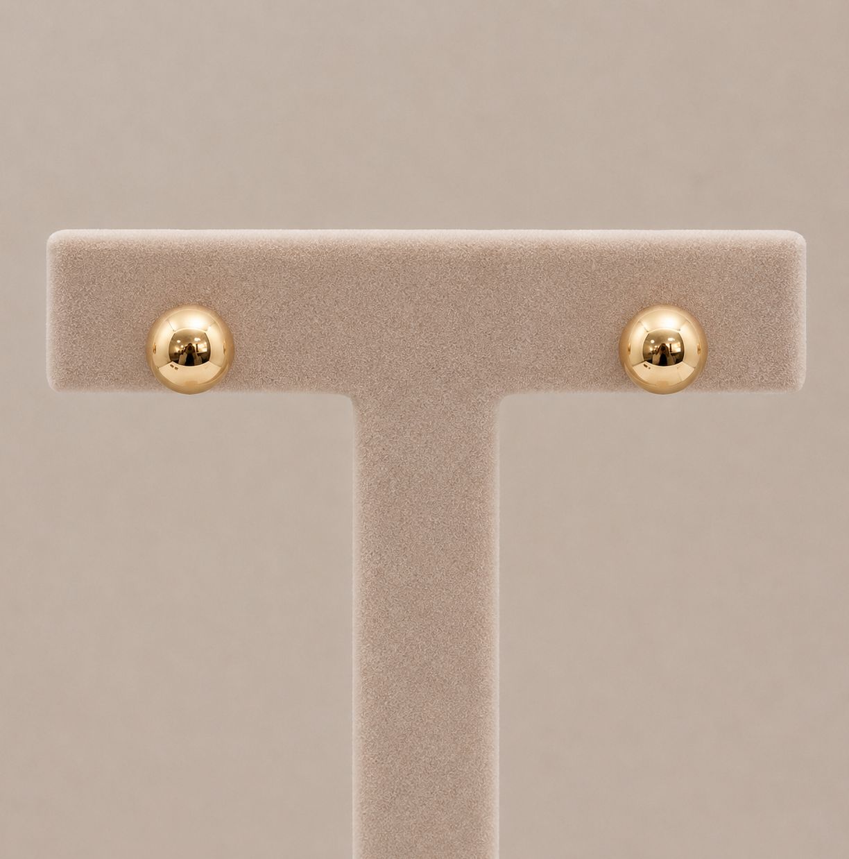 Golden Stud Ball Earrings (Small), Material: Rose Gold