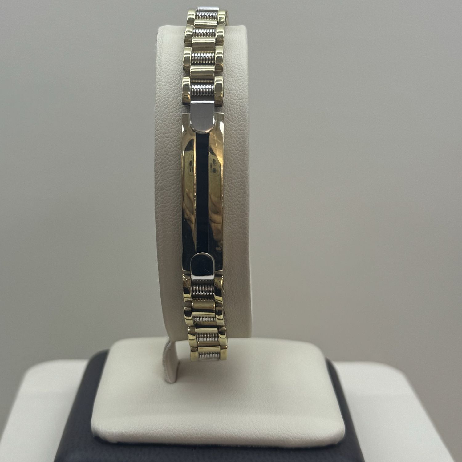 Men's 10kt 2tone Onyx Bracelet