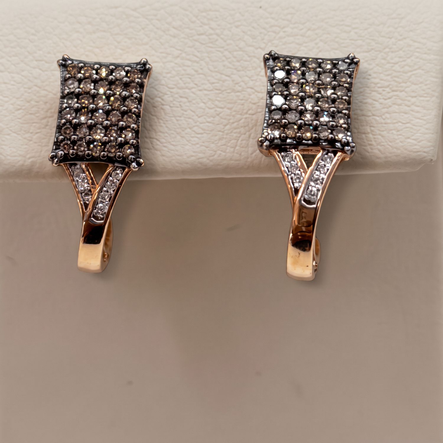 Square Chocolate Diamond Earrings