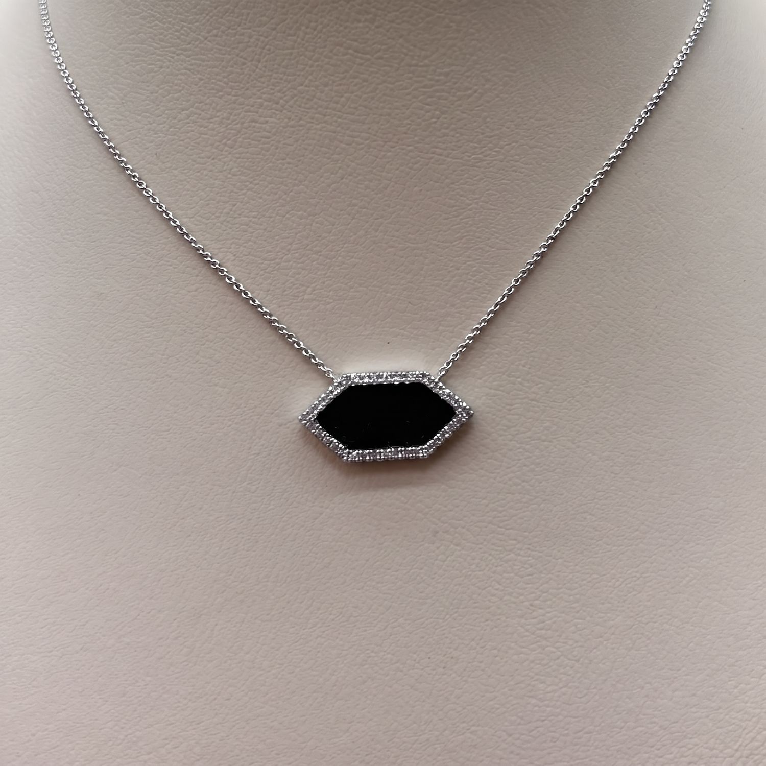 Onyx &amp; Diamond Amulet Necklace