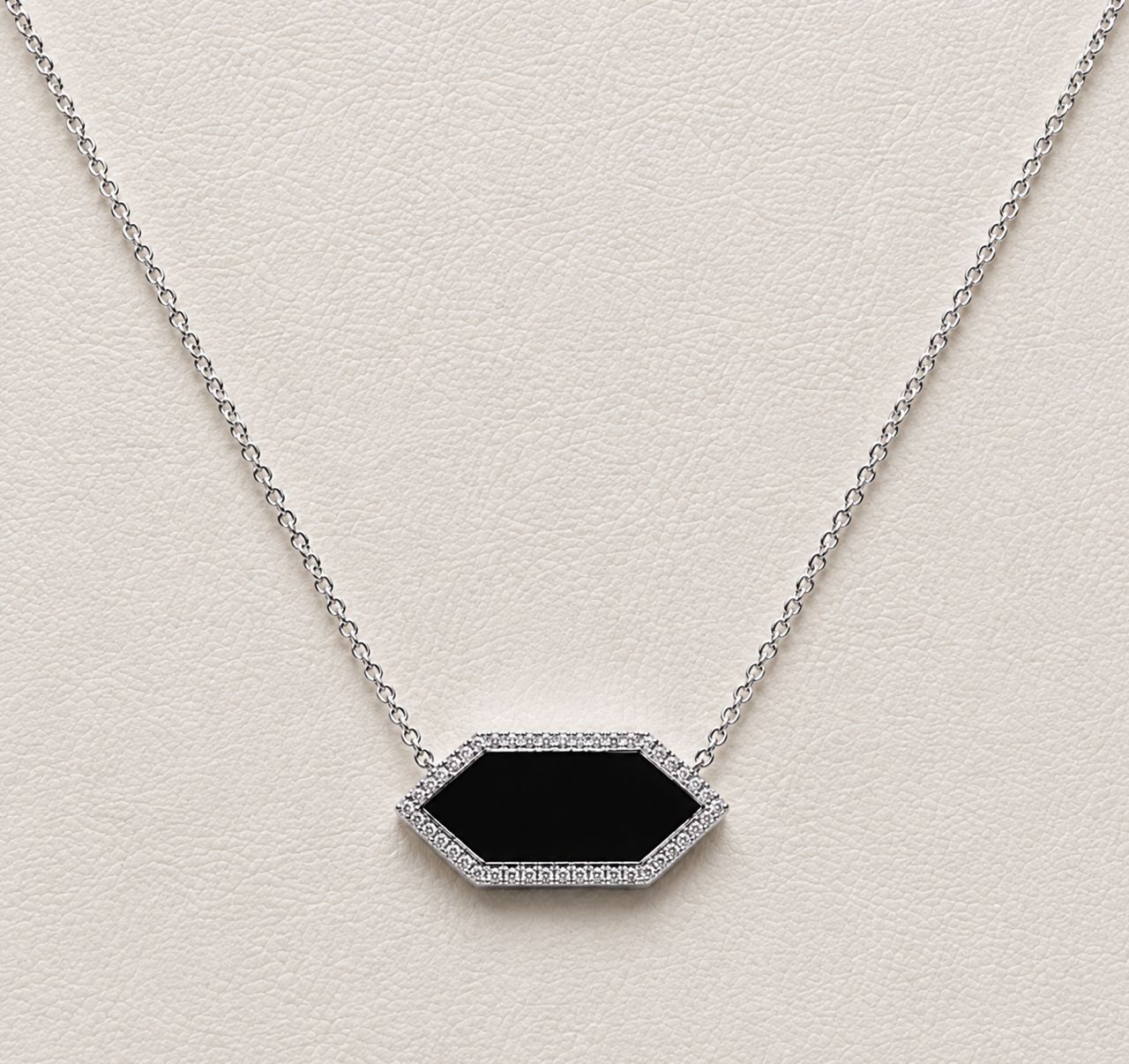 Onyx &amp; Diamond Amulet Necklace