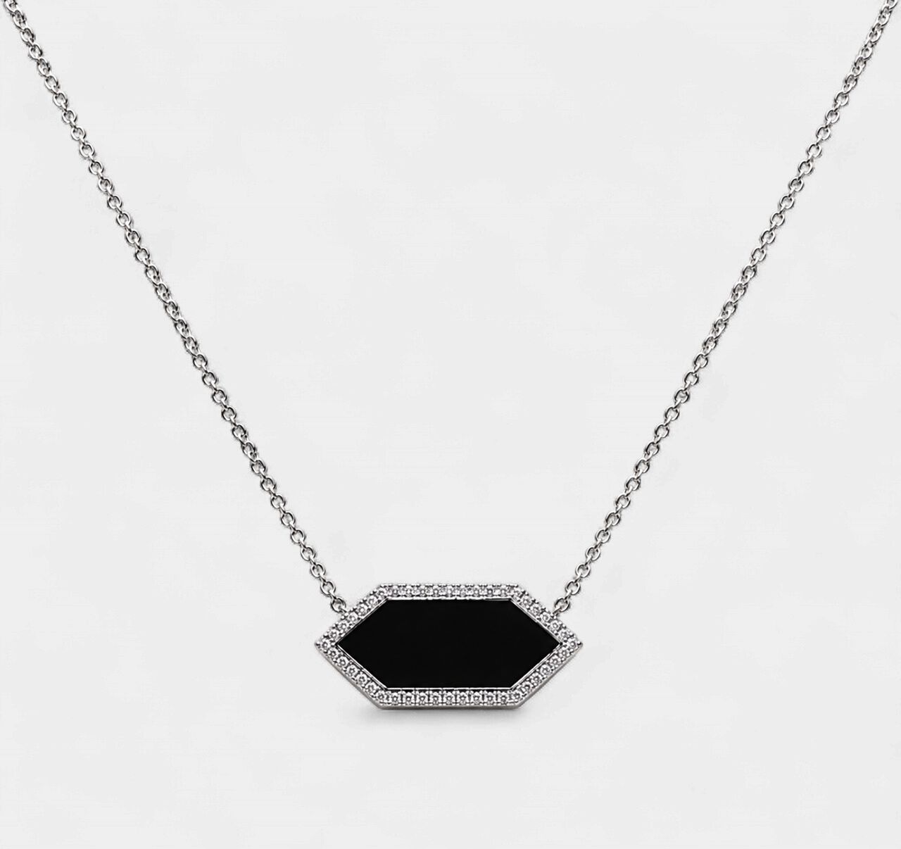Onyx and Diamond Amulet Necklace