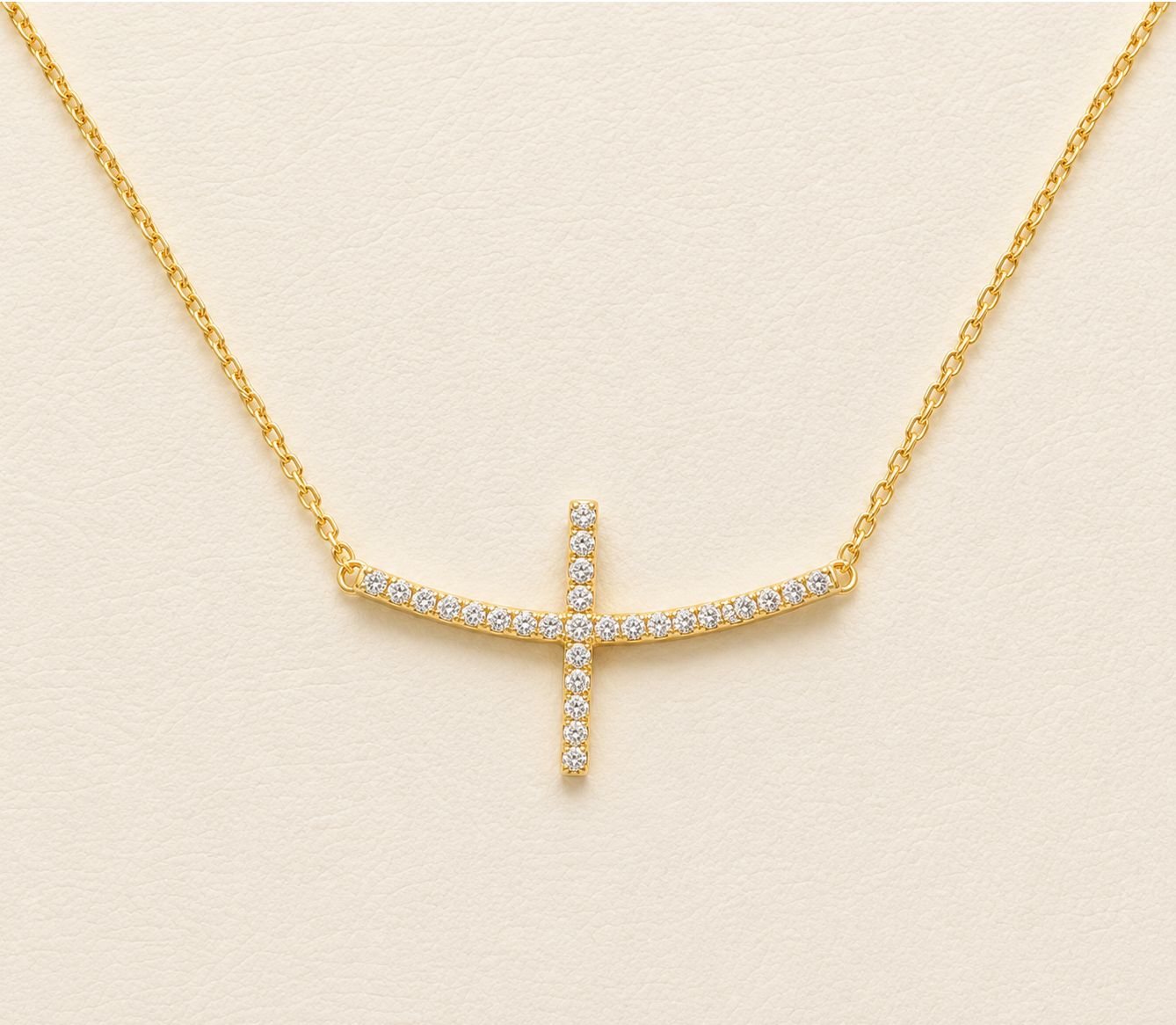 Modern Gold Horizontal Cross Necklace