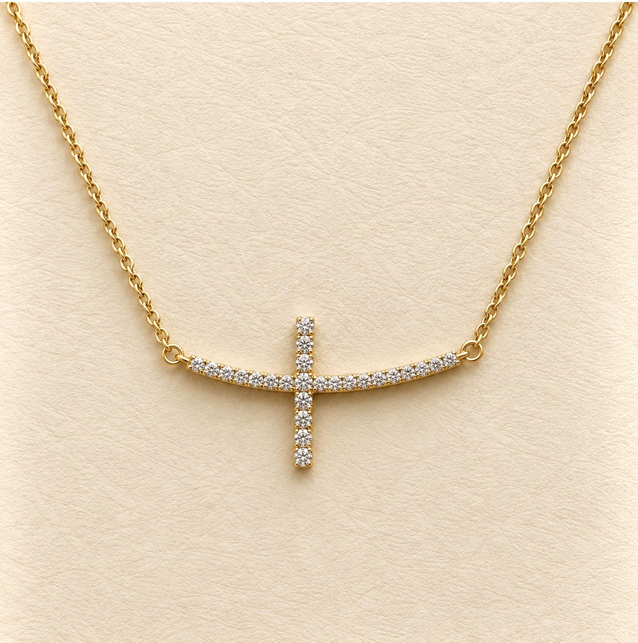 Modern Horizontal Cross Necklace