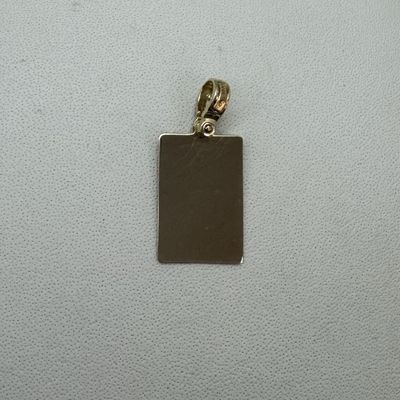 Gold Engravable Square Pendant