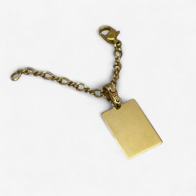 10k Yellow Gold Engravable Rustic Square Pendant (1.7g)