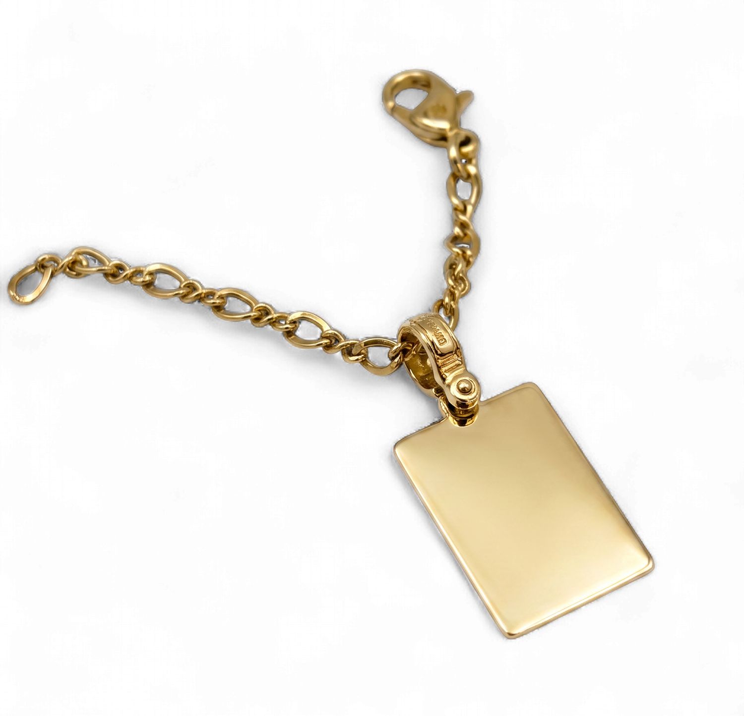 Gold Engraveable Rustic Square Pendant (1.7g)