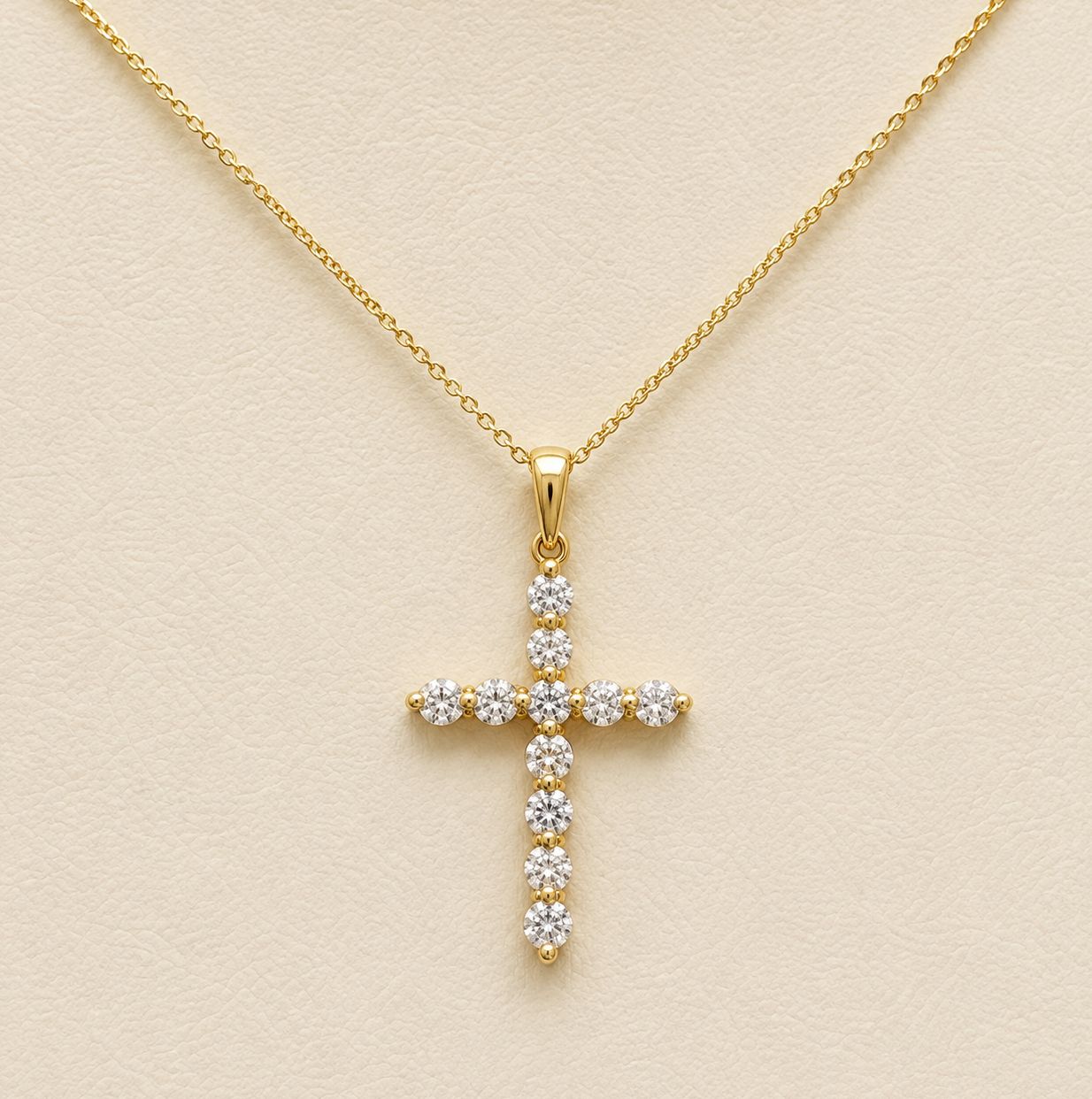 Timeless Yellow Gold Diamond Cross Pendant