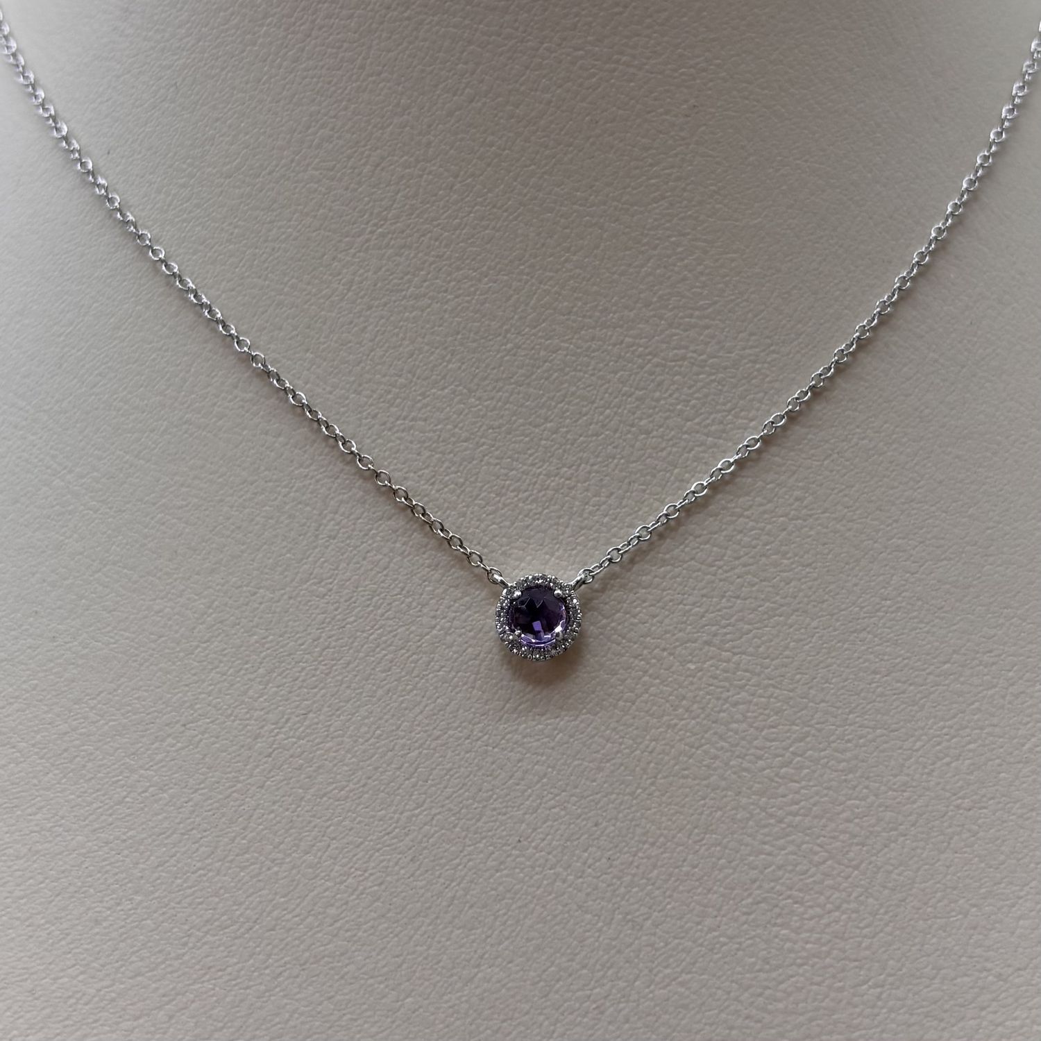 14KW Purple Diamond Pendant