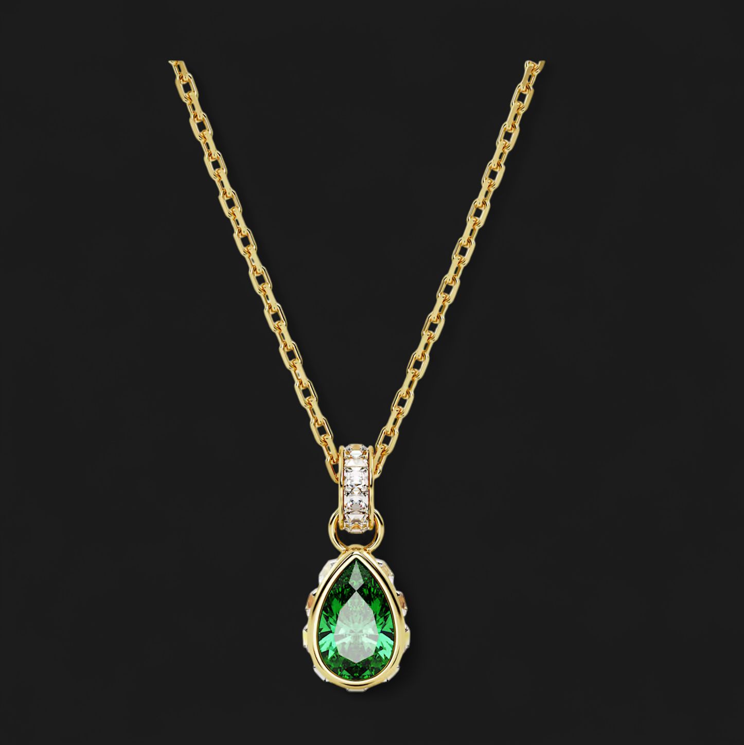 Stilla Pendant, Pear Cut, Gold Tone, Green 5648751