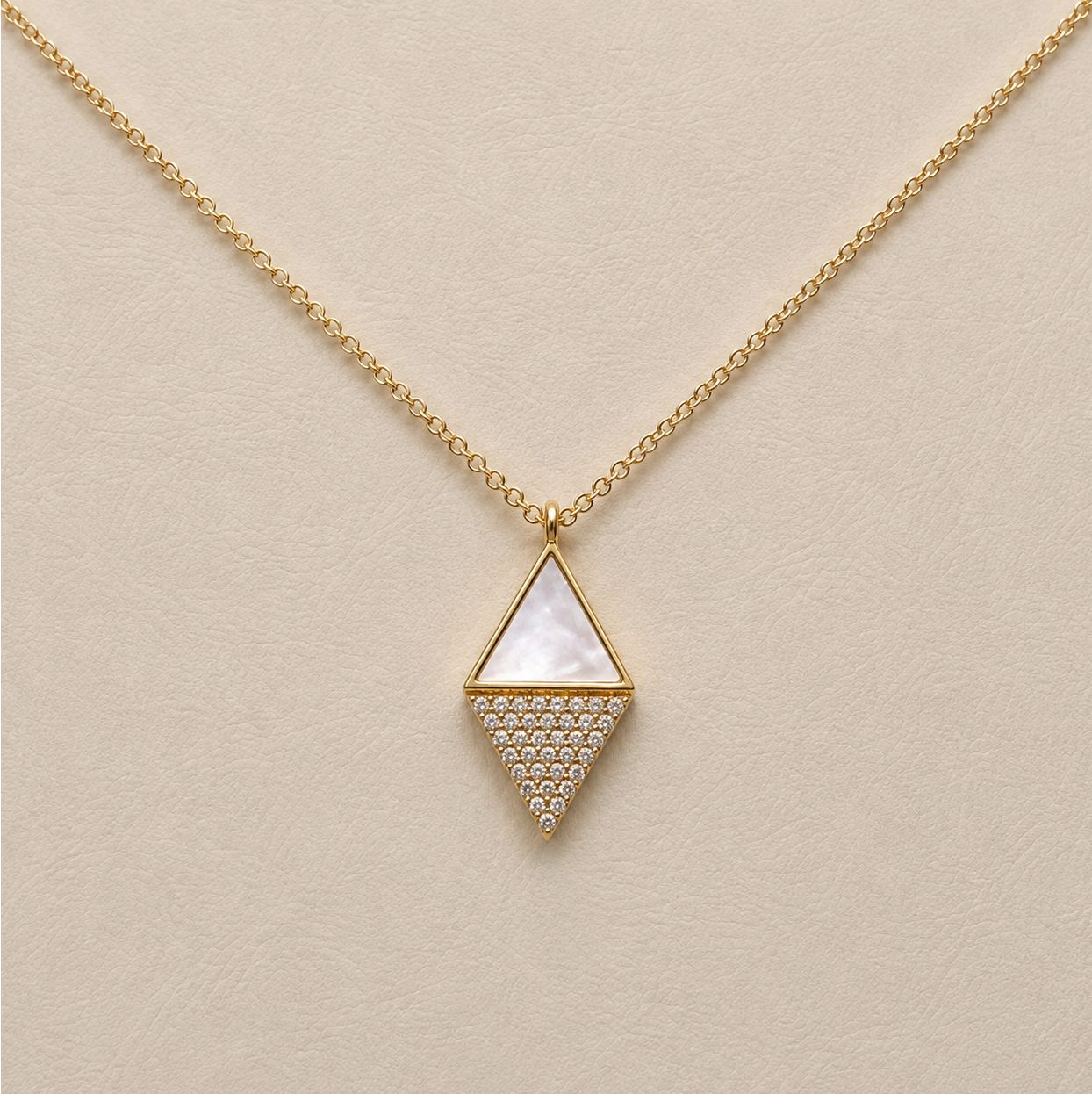 Small Mother of Pearl Diamond Kite Pendant